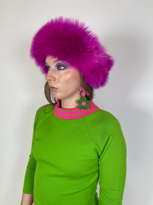 Baby Alpaca Hat - Fuchsia