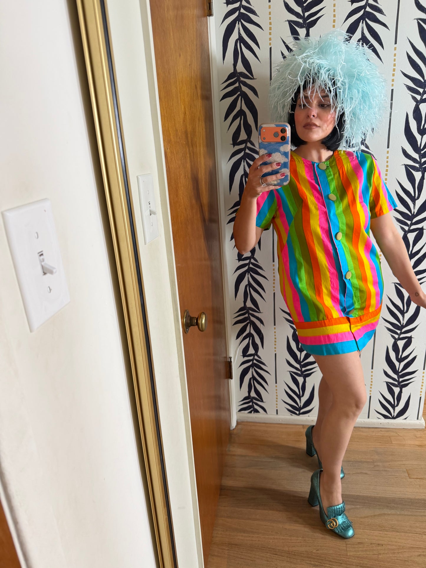 60s Rainbow Micro Mini by Smart Time Fits XS-SM