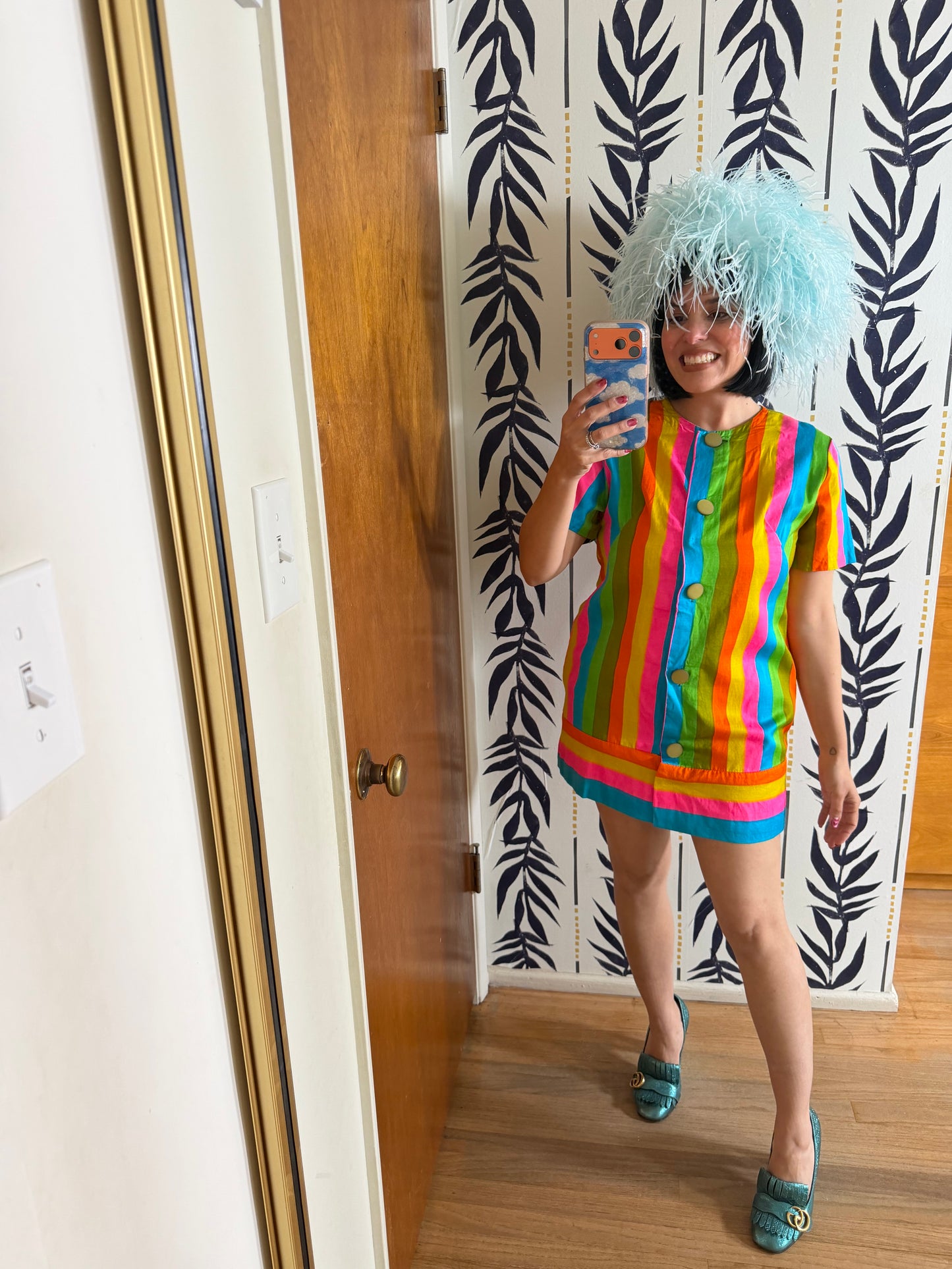 60s Rainbow Micro Mini by Smart Time Fits XS-SM