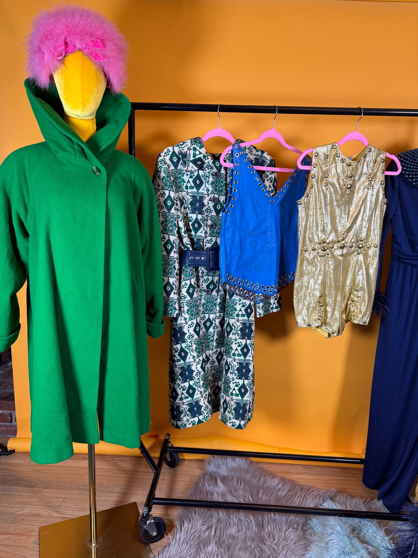 Vintage 80s does 50s Kelley Green Swing Coat by Linda Richards Fits Most Sizes