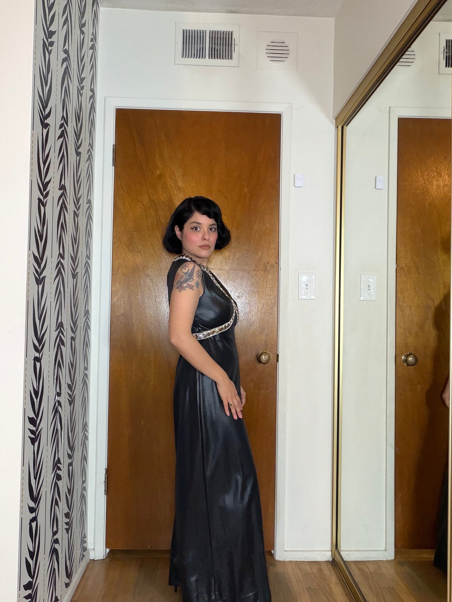 Vintage 60s Iconic Wet-look SpaceAge Jumpsuit Fits XS-M