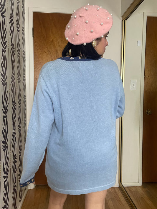 DEAD STOCK Vintage 90s "Story Book Knits" Doggy Spa Cardigan - Fits Most Sizes