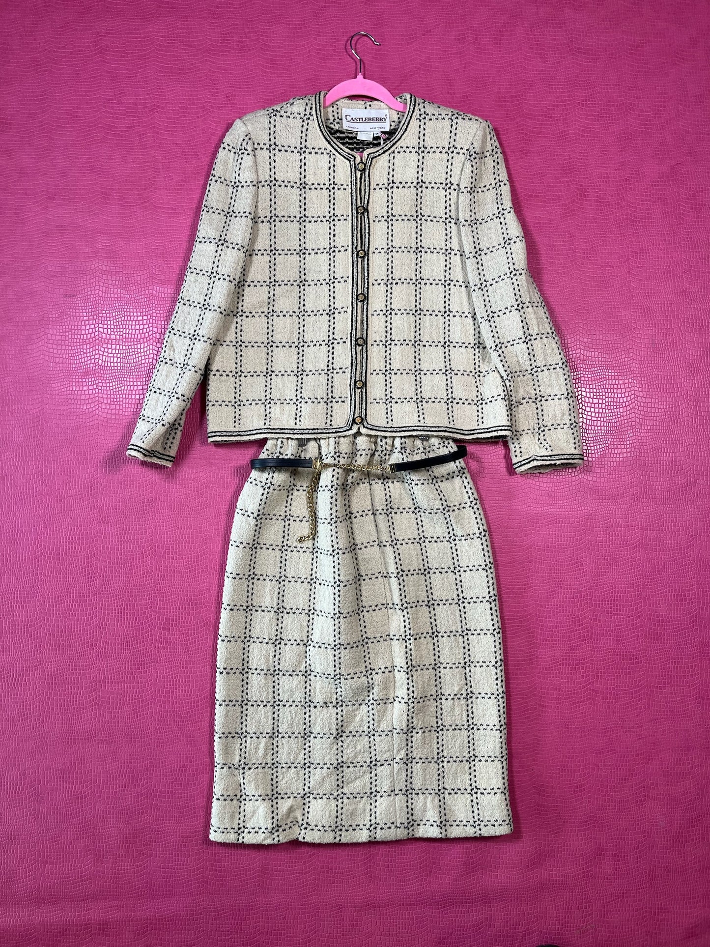 Vintage 60s "Castleberry" 3-Piece Knit Set - Best Fits Size XS-L