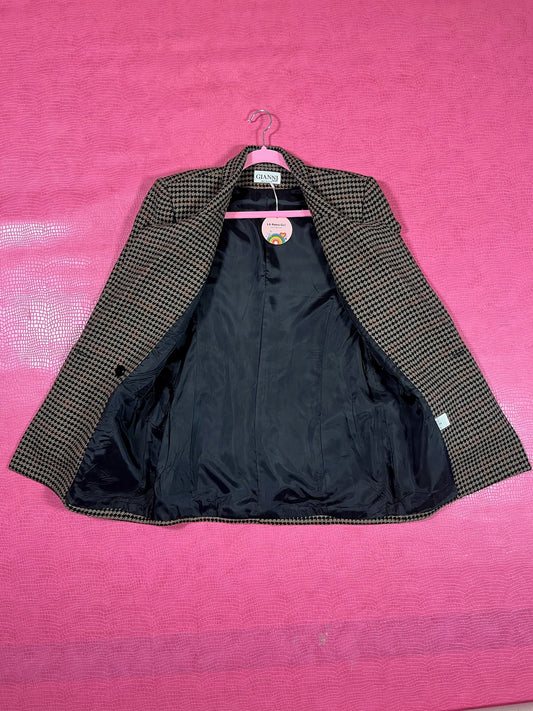 Vintage 80s 90s "Gianni Sport" Unisex Houndstooth Blazer - One Size Fits Most