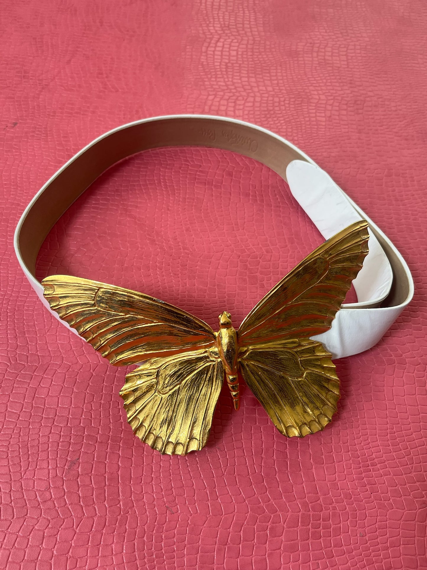 Vintage 1983 Christopher Ross 24K Gold Butterfly Belt - Best Fits Up to Size M, Possibly L