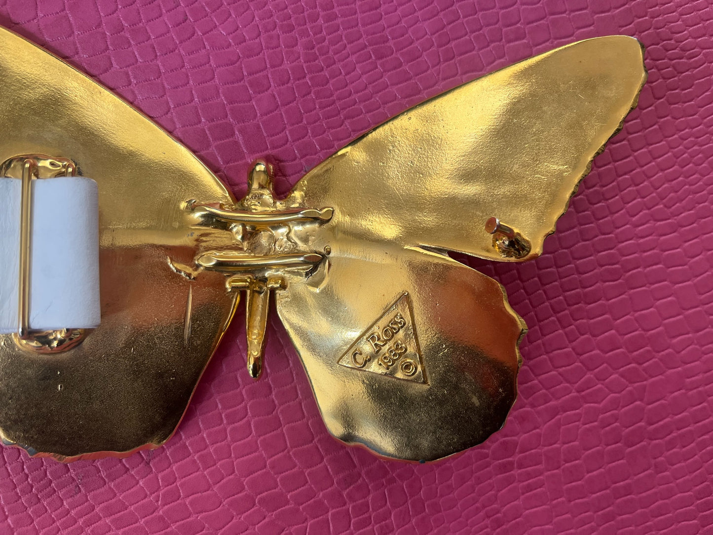 Vintage 1983 Christopher Ross 24K Gold Butterfly Belt - Best Fits Up to Size M, Possibly L