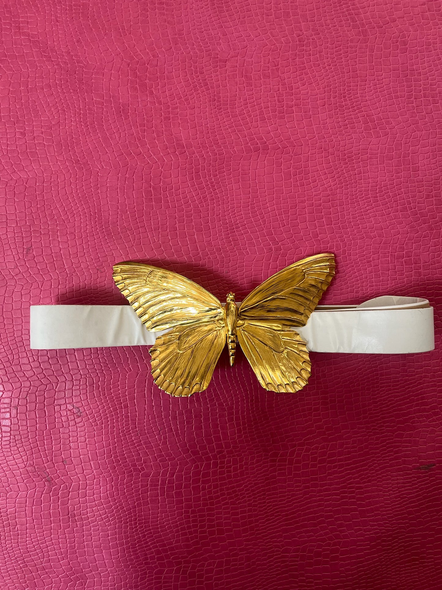 Vintage 1983 Christopher Ross 24K Gold Butterfly Belt - Best Fits Up to Size M, Possibly L