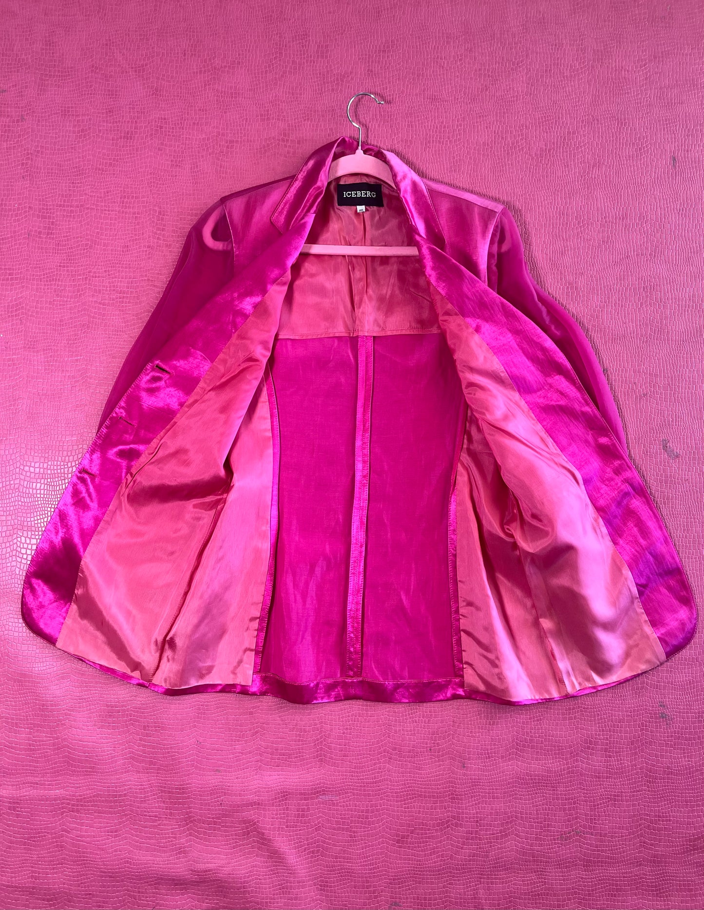 Vintage 80s "Iceberg" Pink Blazer Jacket Dress - Best Fits Size XS-S