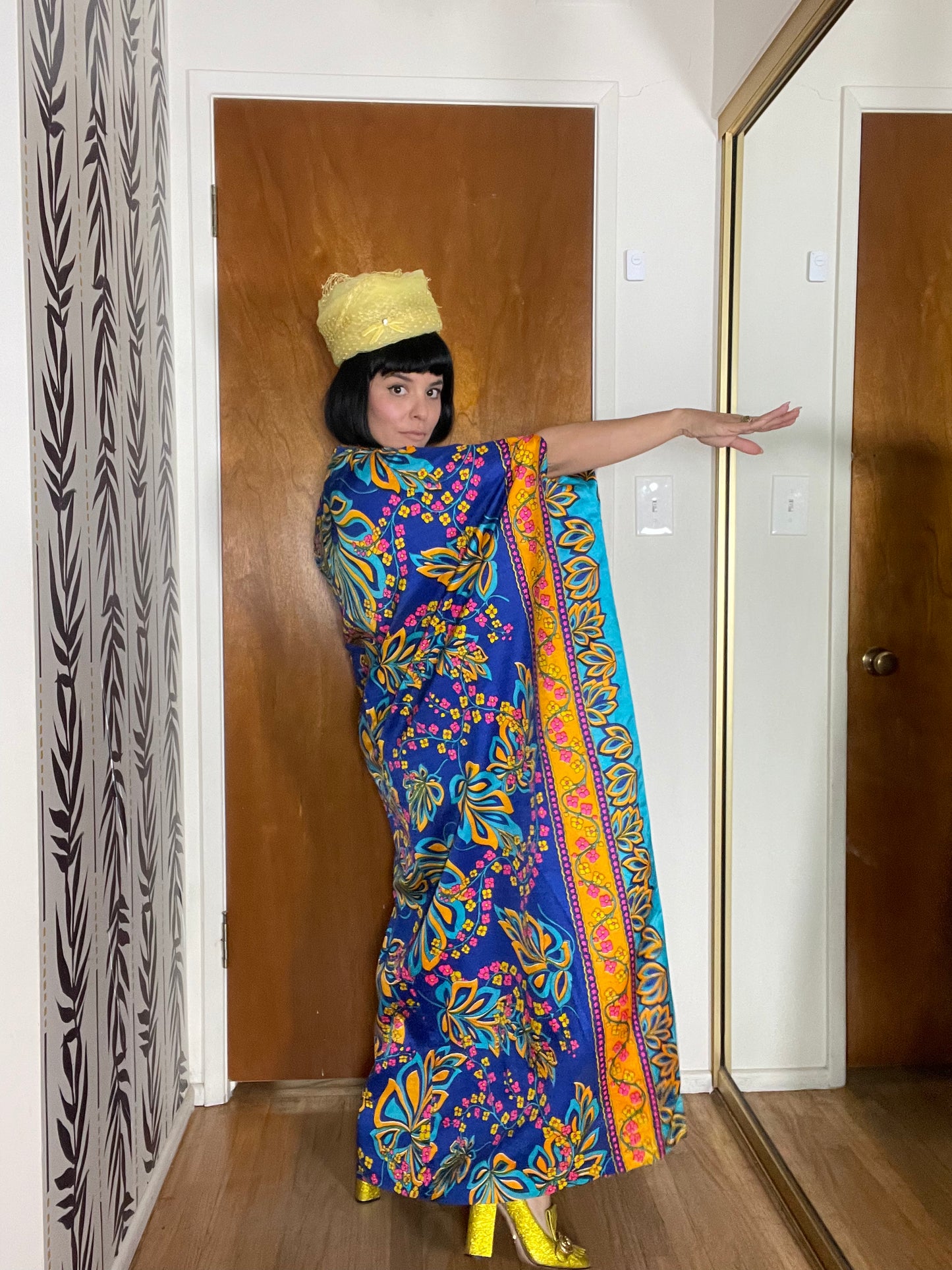 Vintage 60s 70s One Sleeve Caftan - Fits XS-M