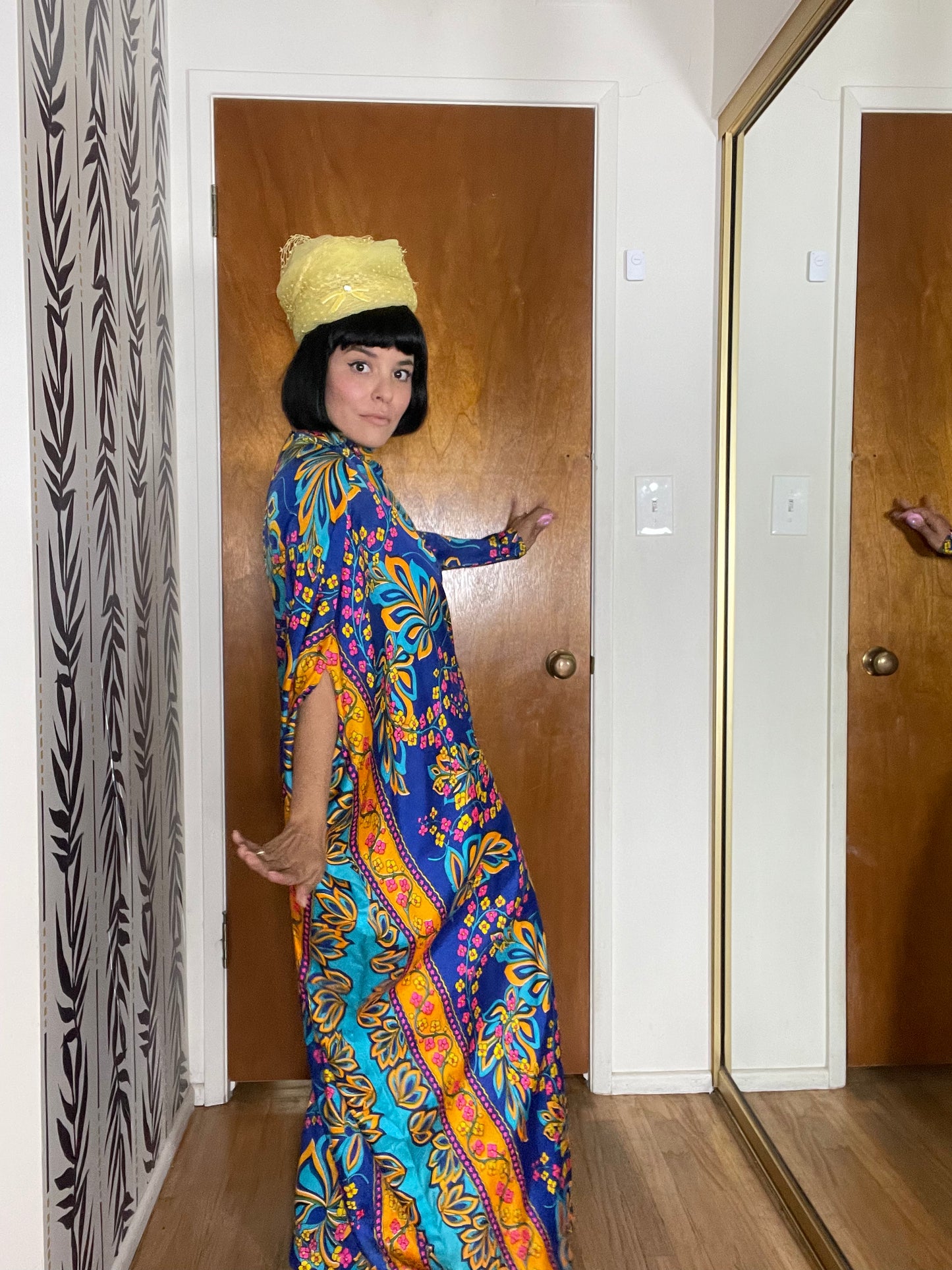 Vintage 60s 70s One Sleeve Caftan - Fits XS-M