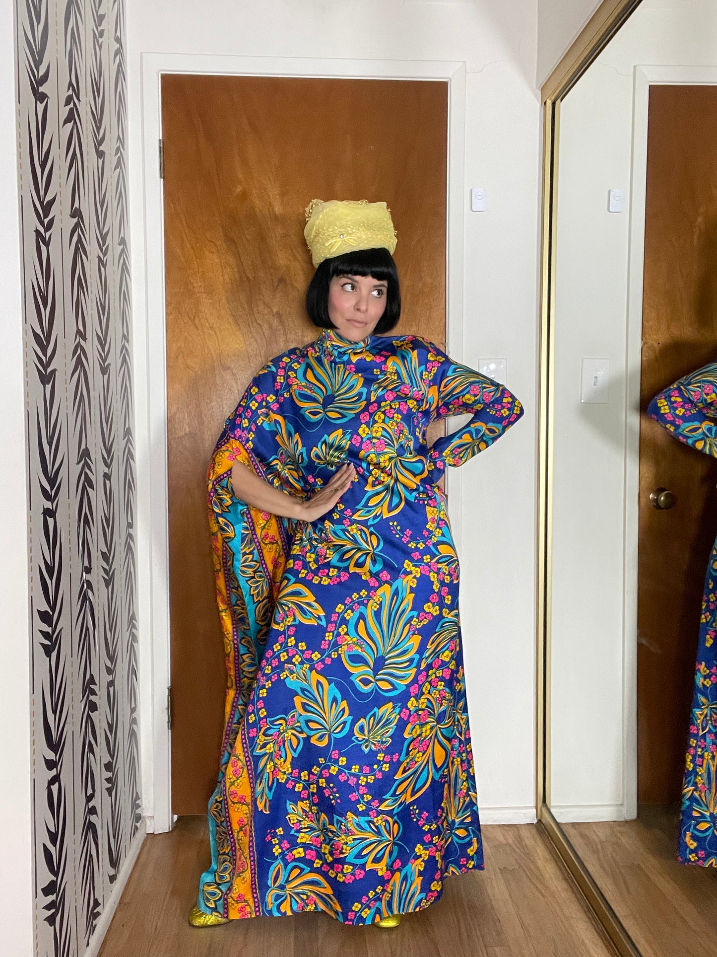 Vintage 60s 70s One Sleeve Caftan - Fits XS-M