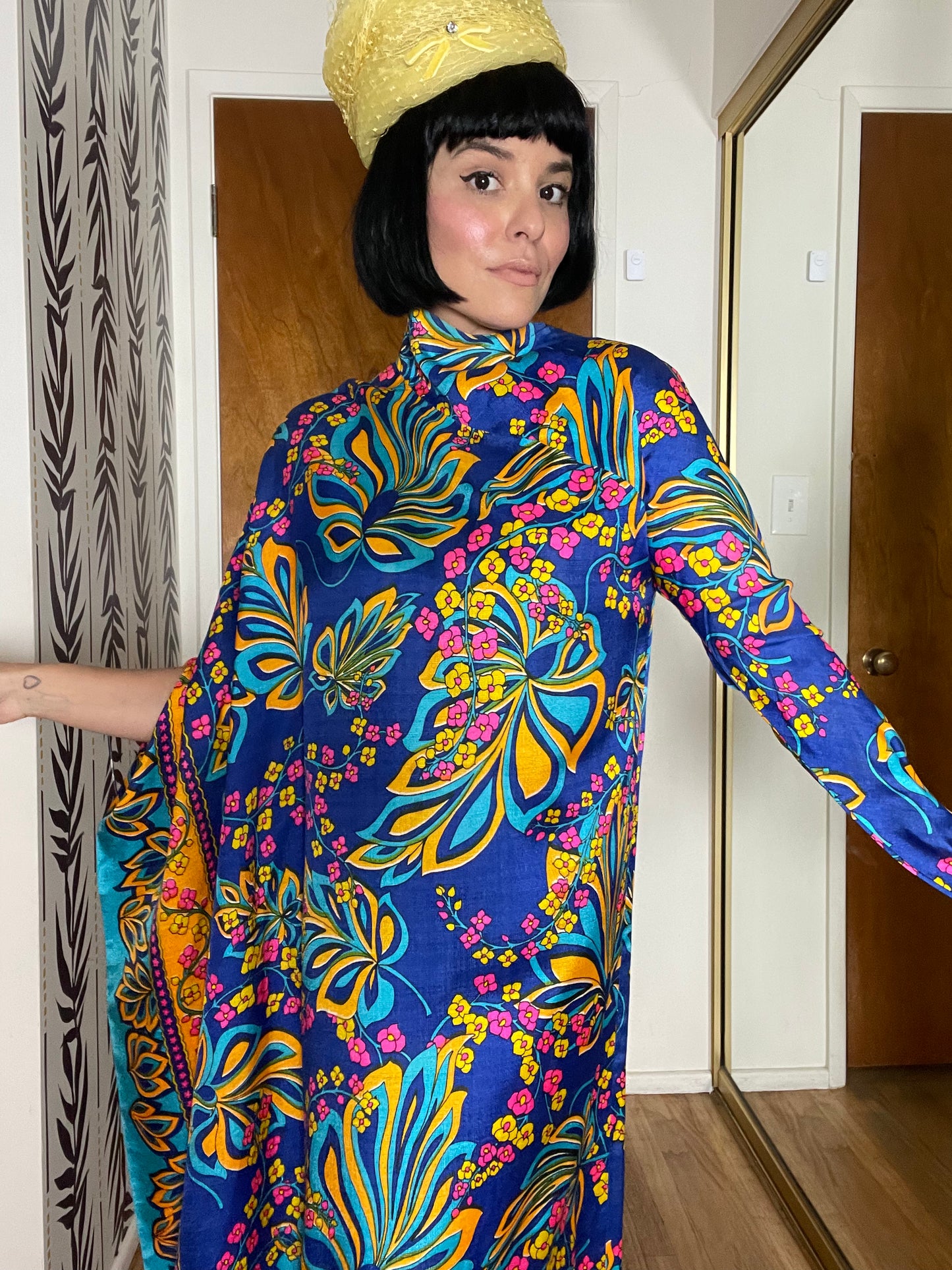 Vintage 60s 70s One Sleeve Caftan - Fits XS-M