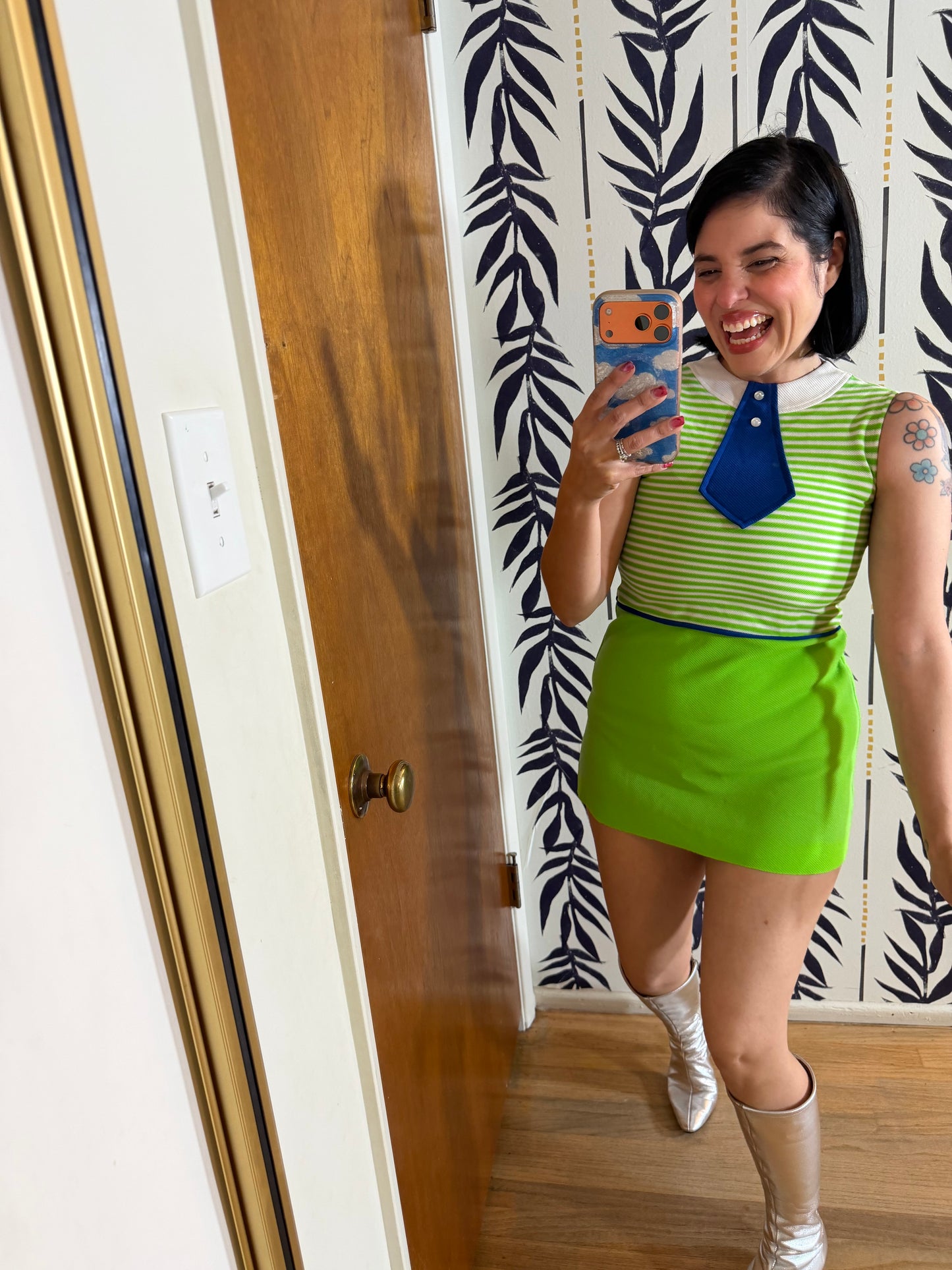 60s MOD trompe l'oeil Micro Mini Fits XS