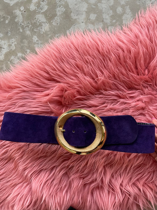 Vintage 80s "St. John" Purple Suede Statement Belt One Size Fits Most