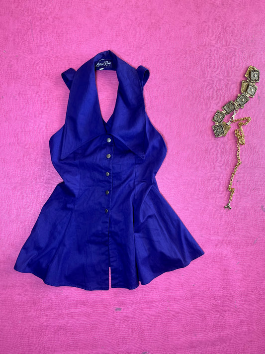 Vintage 80s "April Rain" Purple Mini Dress - Best Fits Size M-L