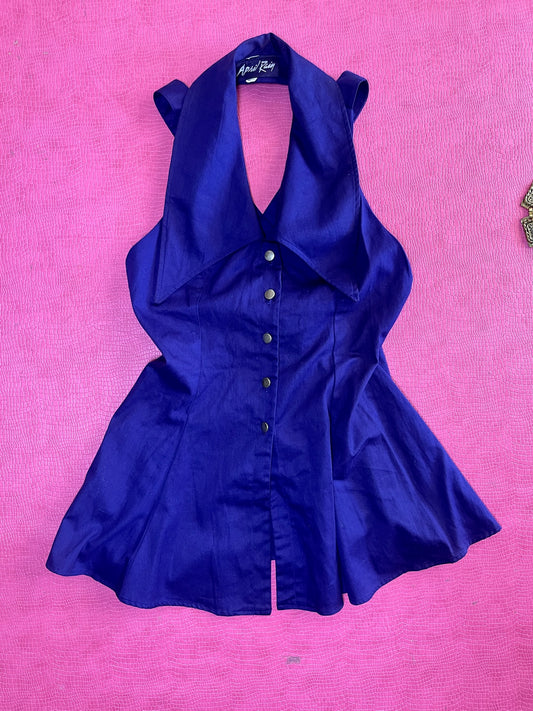 Vintage 80s "April Rain" Purple Mini Dress - Best Fits Size M-L