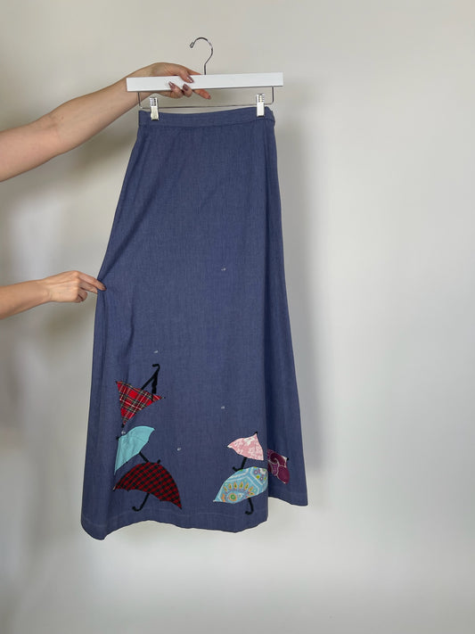 Vintage 70s Novelty Umbrella Skirt - Best Fits XS