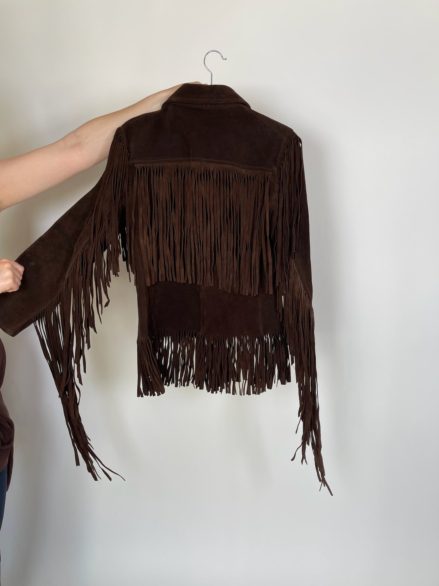 Vintage 60s 70s Dark Brown Suede Fringe Leather Jacket - Best Size XS-S