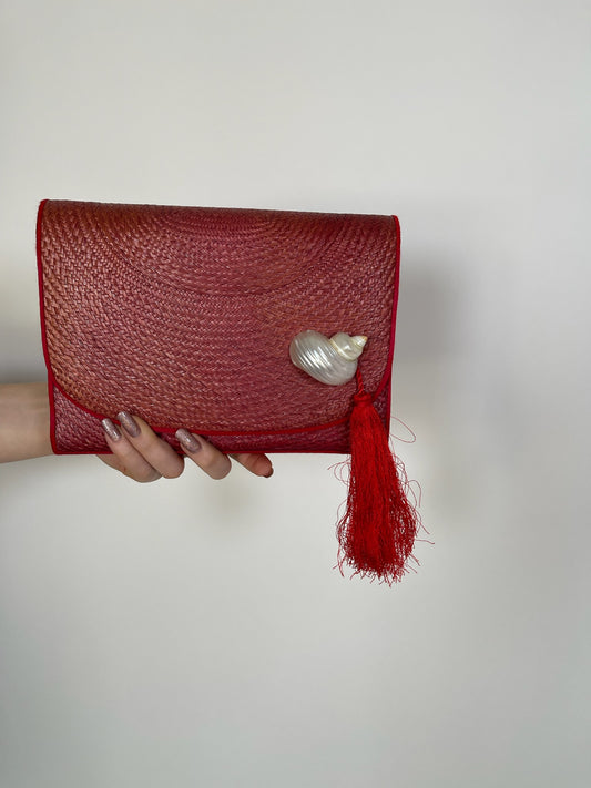 Vintage 80s 90s Red Accordion Bag