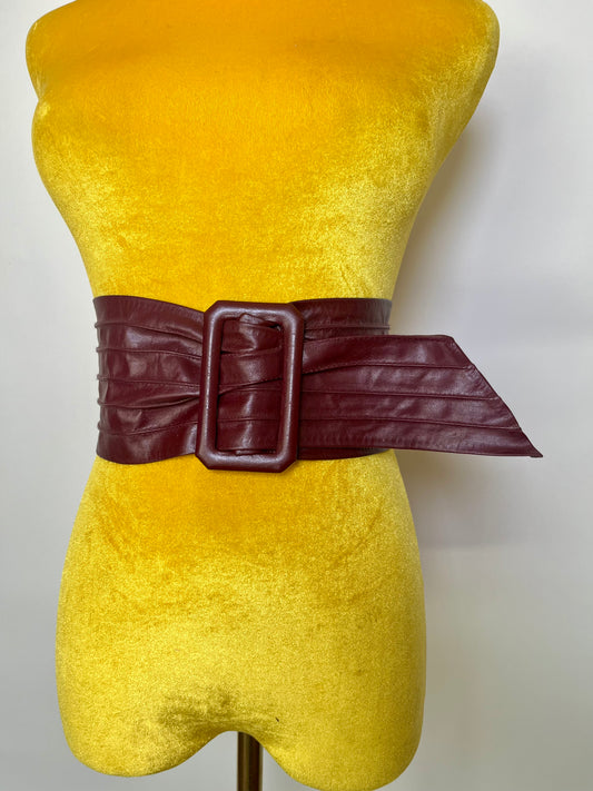 Vintage 80s Purple Leather Belt - Fits Most Sizes