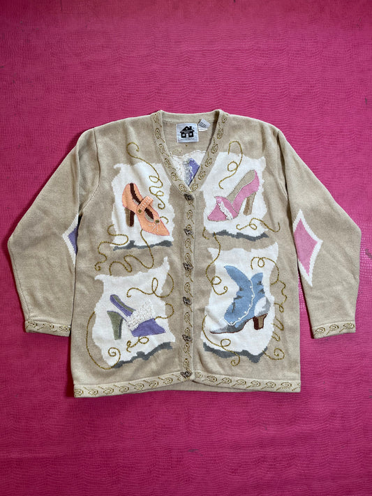 Vintage 90s "Story Book Knits" Cinderella's Passion Cardigan - Fits Most Sizes