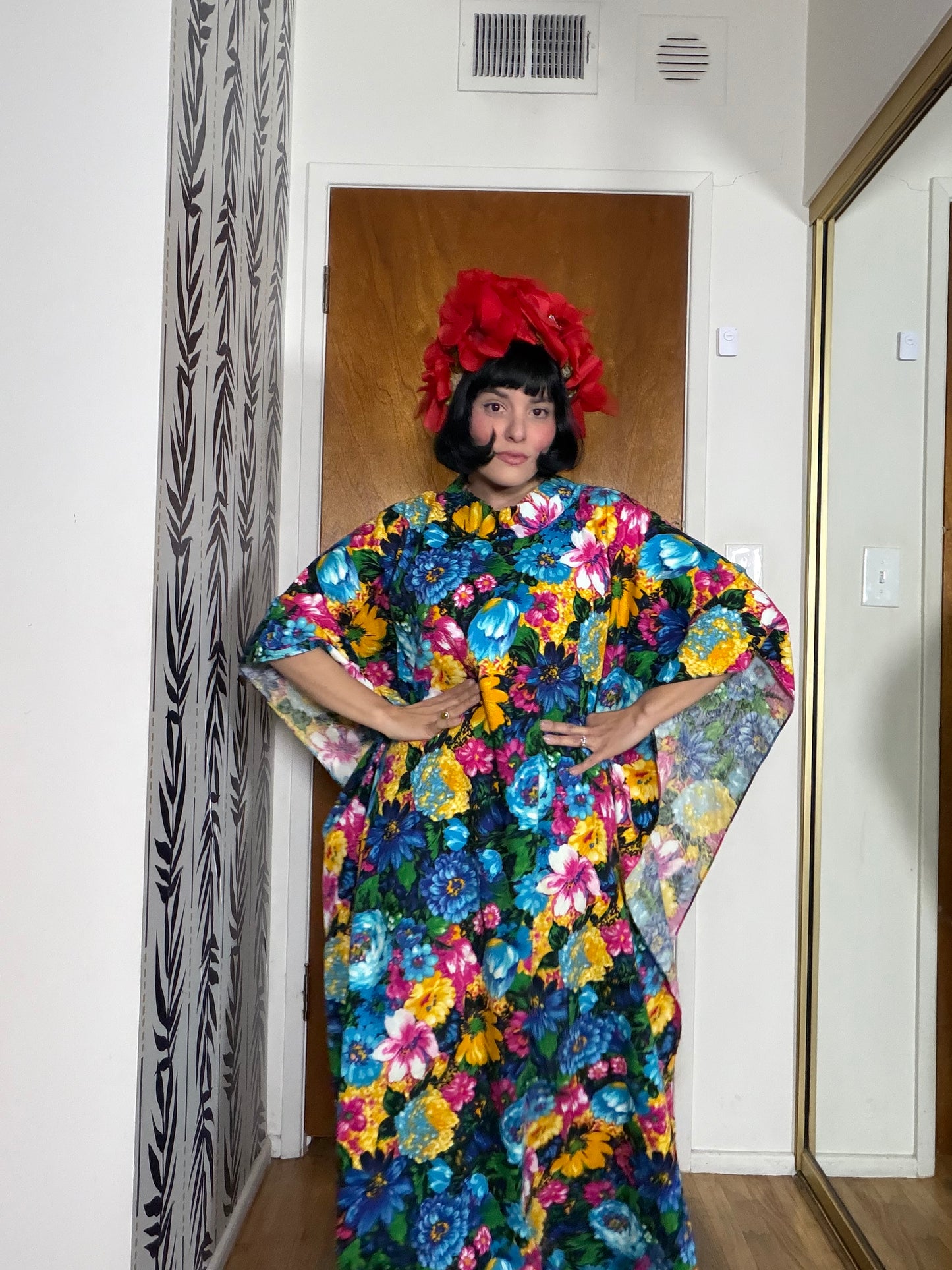 Vintage 60s Hilo Hattie Fashions Hawaii Caftan Dress Fits S-L