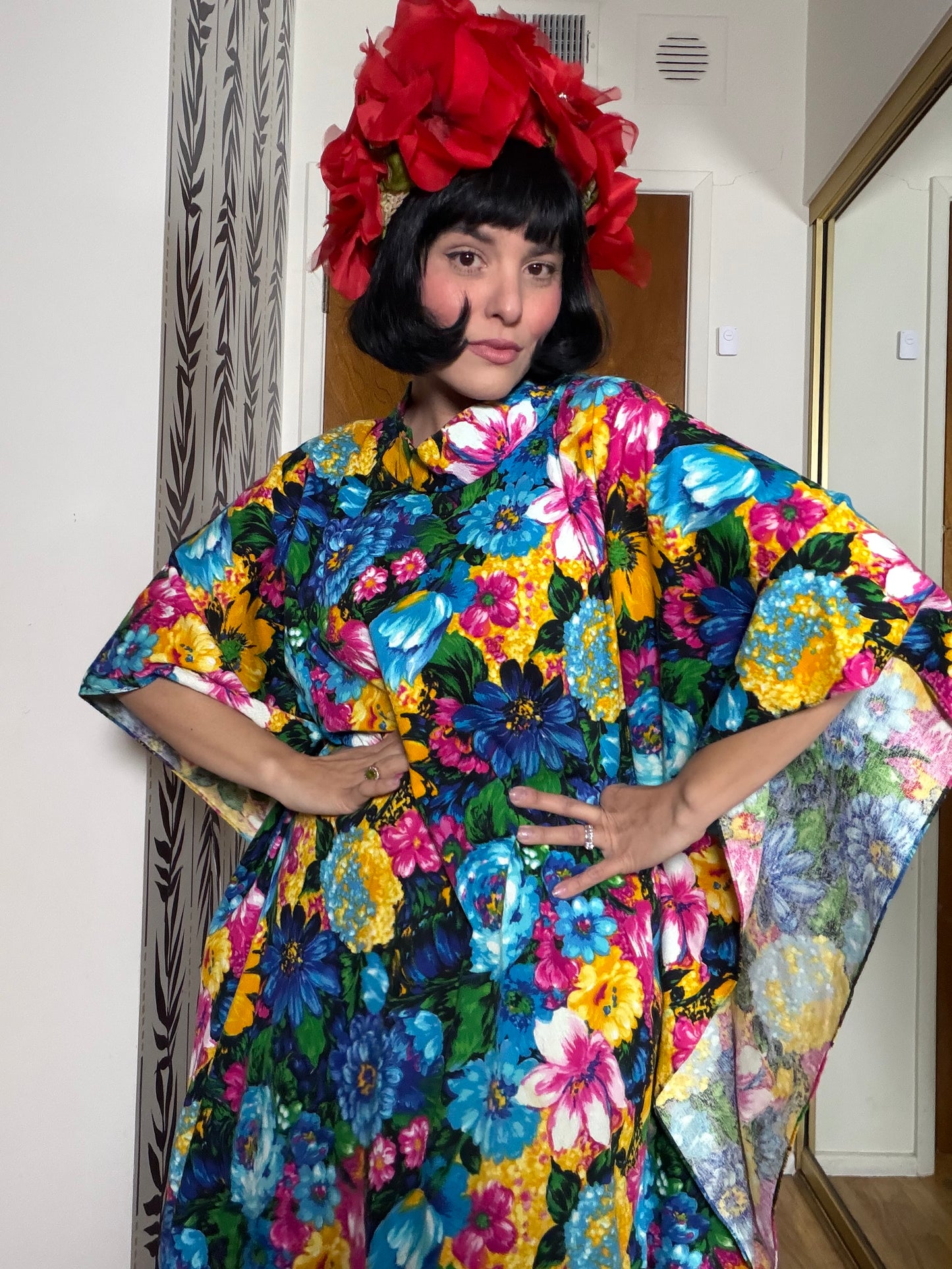 Vintage 60s Hilo Hattie Fashions Hawaii Caftan Dress Fits S-L