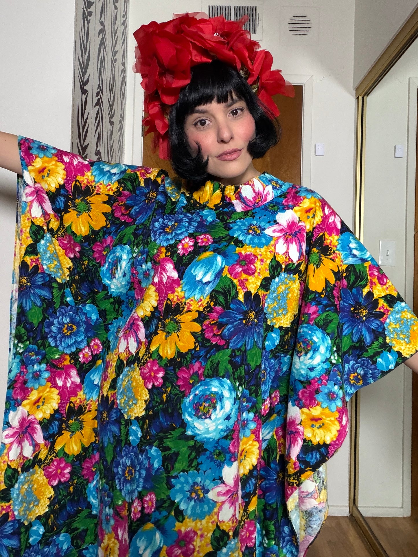 Vintage 60s Hilo Hattie Fashions Hawaii Caftan Dress Fits S-L