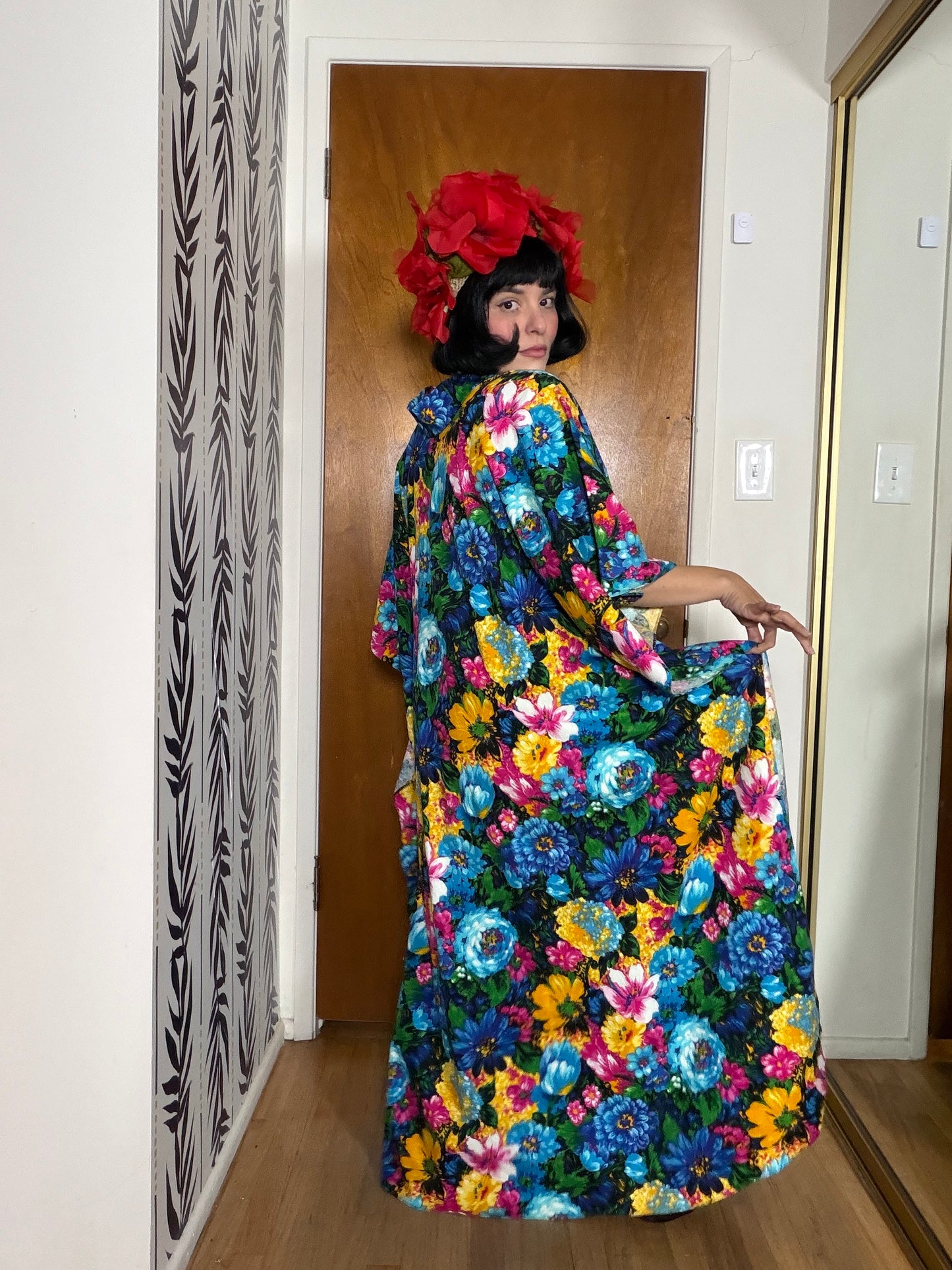 Vintage 60s Hilo Hattie Fashions Hawaii Caftan Dress Fits S-L