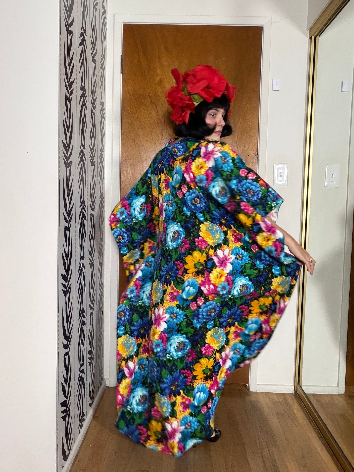 Vintage 60s Hilo Hattie Fashions Hawaii Caftan Dress Fits S-L