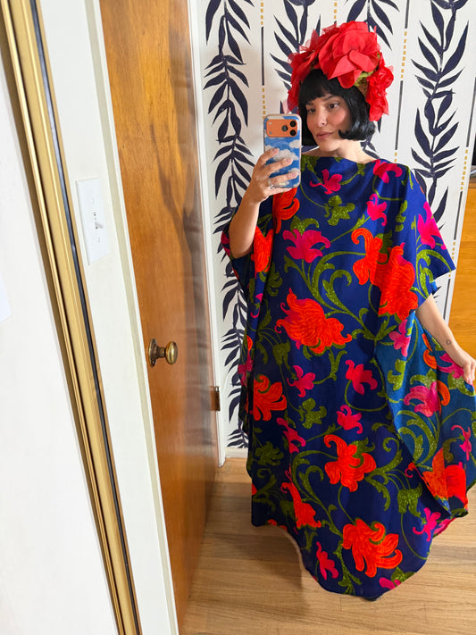 Vintage 60s Neon Waltah Clarke’s Hawaiian Shops Caftan Fits Most Sizes