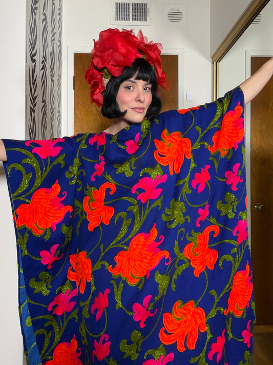 Vintage 60s Neon Waltah Clarke’s Hawaiian Shops Caftan Fits Most Sizes
