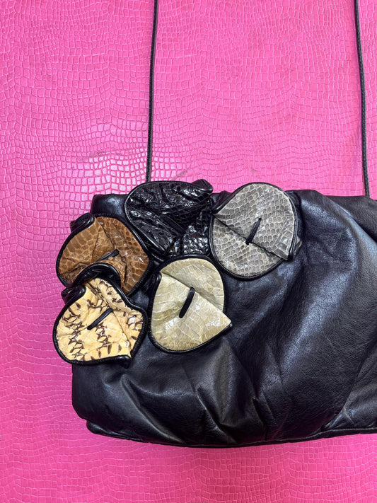 Vintage 80s "Made by Valerie" Leather Crossbody Purse