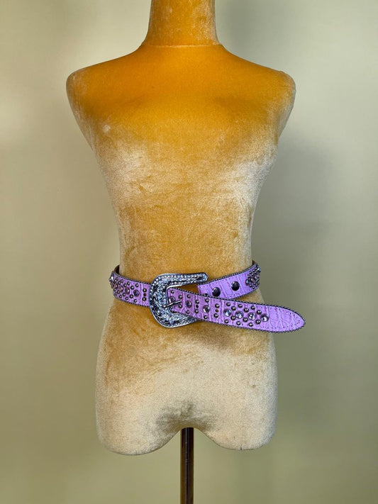 Vintage 90s Pink Heart Bedazzled Belt