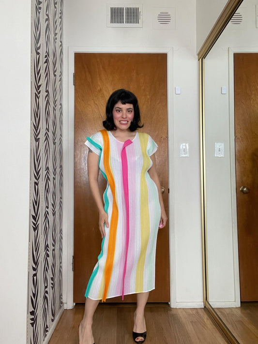 Vintage 80s 90s Made In Japan Origami Style Dress - Fits Most Sizes