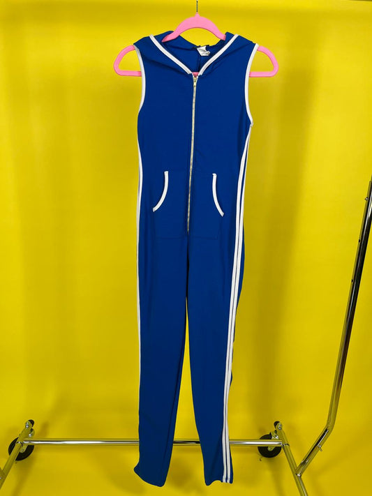 Vintage 80s 90s Blue Sporty Jumpsuit - Best Fits Size XS-M