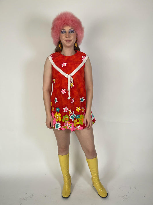 Vintage 60s "Makamae Hawaii" Red Mini Dress - Fits Size XS-S, Possibly M