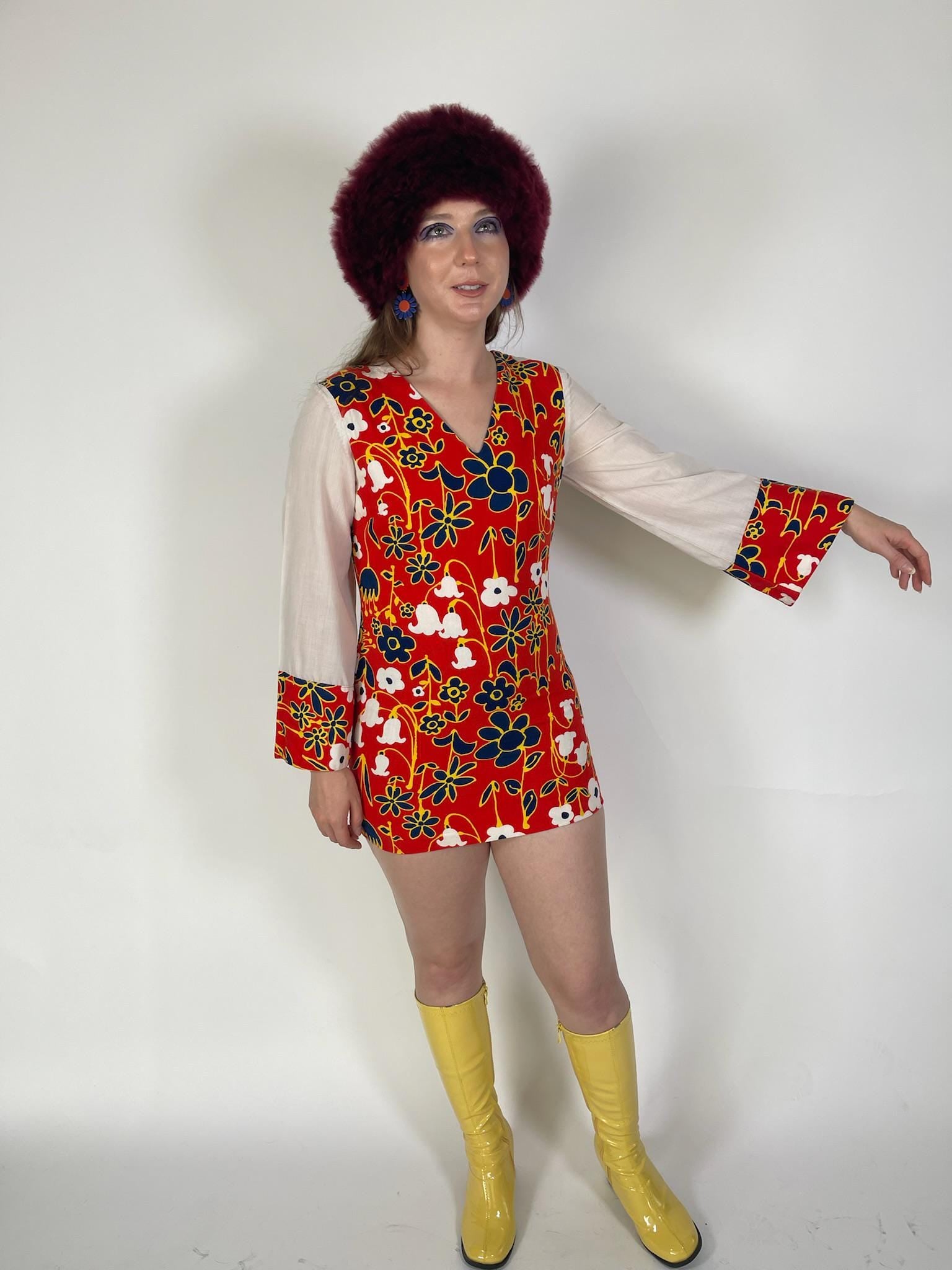 Vintage 60s "Baba Kea Honolulu" Made In Hawaii Mini Dress - Fits Size XS-S