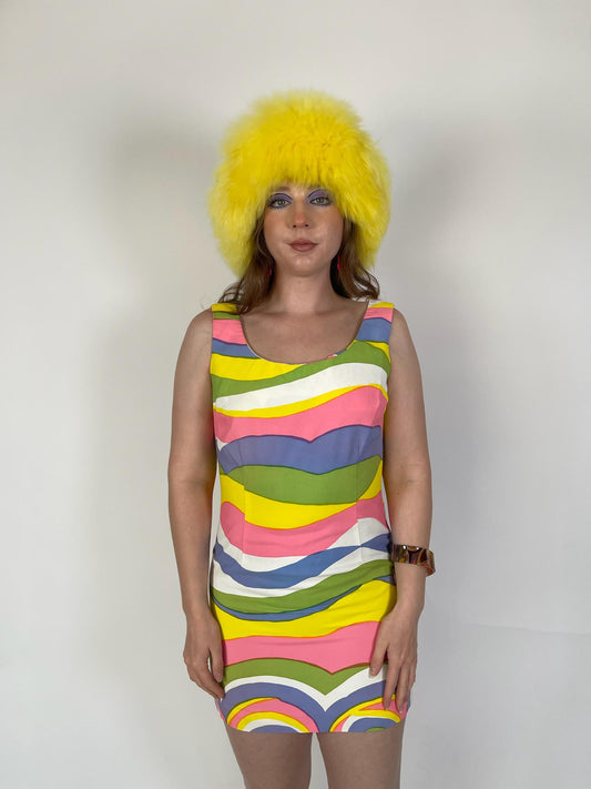 Vintage 60s "Loomtogs" Pastel Stripe Dress - Fits Size XS-S