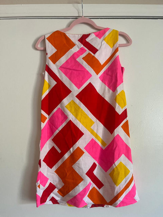Vintage 60s Tri-Color Button Front Dress - Fits Size XS-S