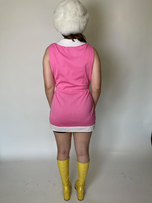 Vintage 60s "Randy Fuentes Manila" Pink Peter Pan Collar Dress - Fits Size XS-S