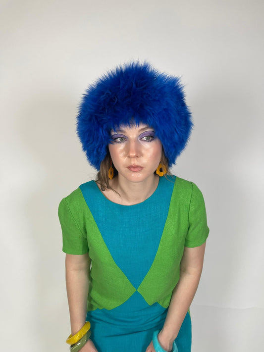 Baby Alpaca Hat - Cookie Monster Blue