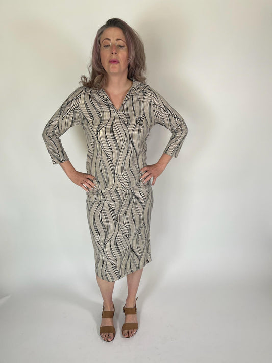 Vintage 60s 70s Goldworm Black & White Skirt Set - Fits Size XS-M, Possibly L