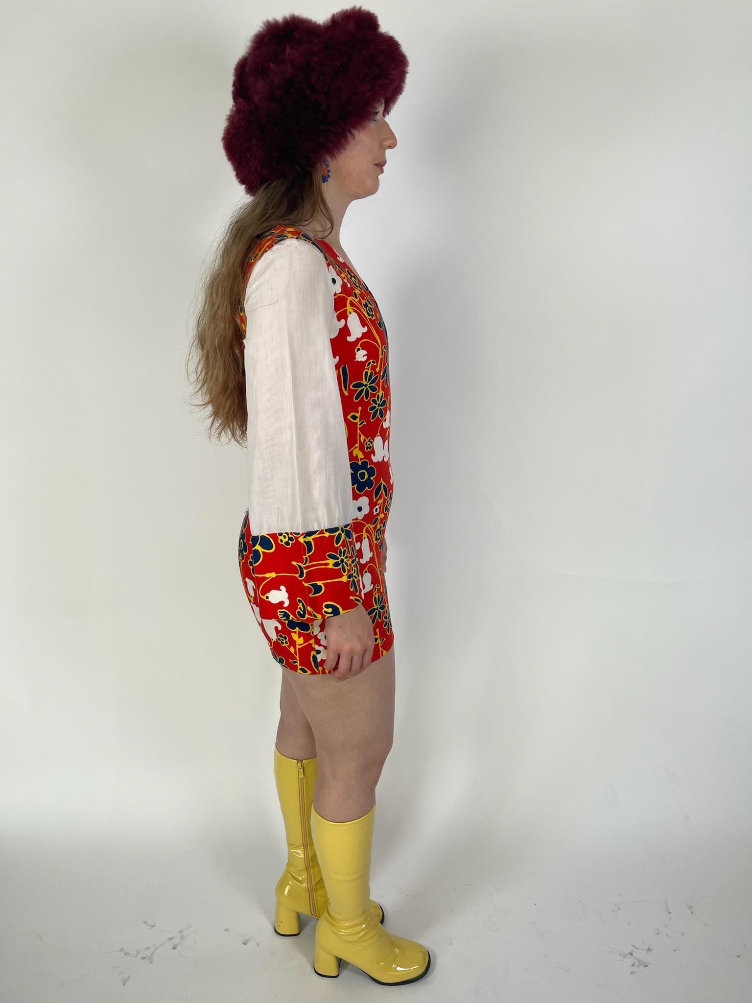 Vintage 60s "Baba Kea Honolulu" Made In Hawaii Mini Dress - Fits Size XS-S
