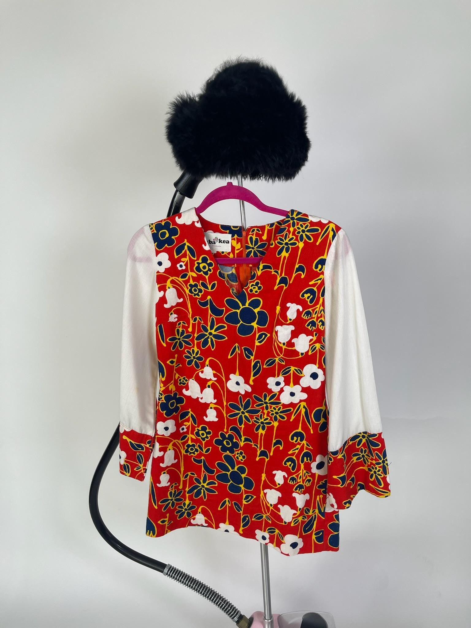 Vintage 60s "Baba Kea Honolulu" Made In Hawaii Mini Dress - Fits Size XS-S