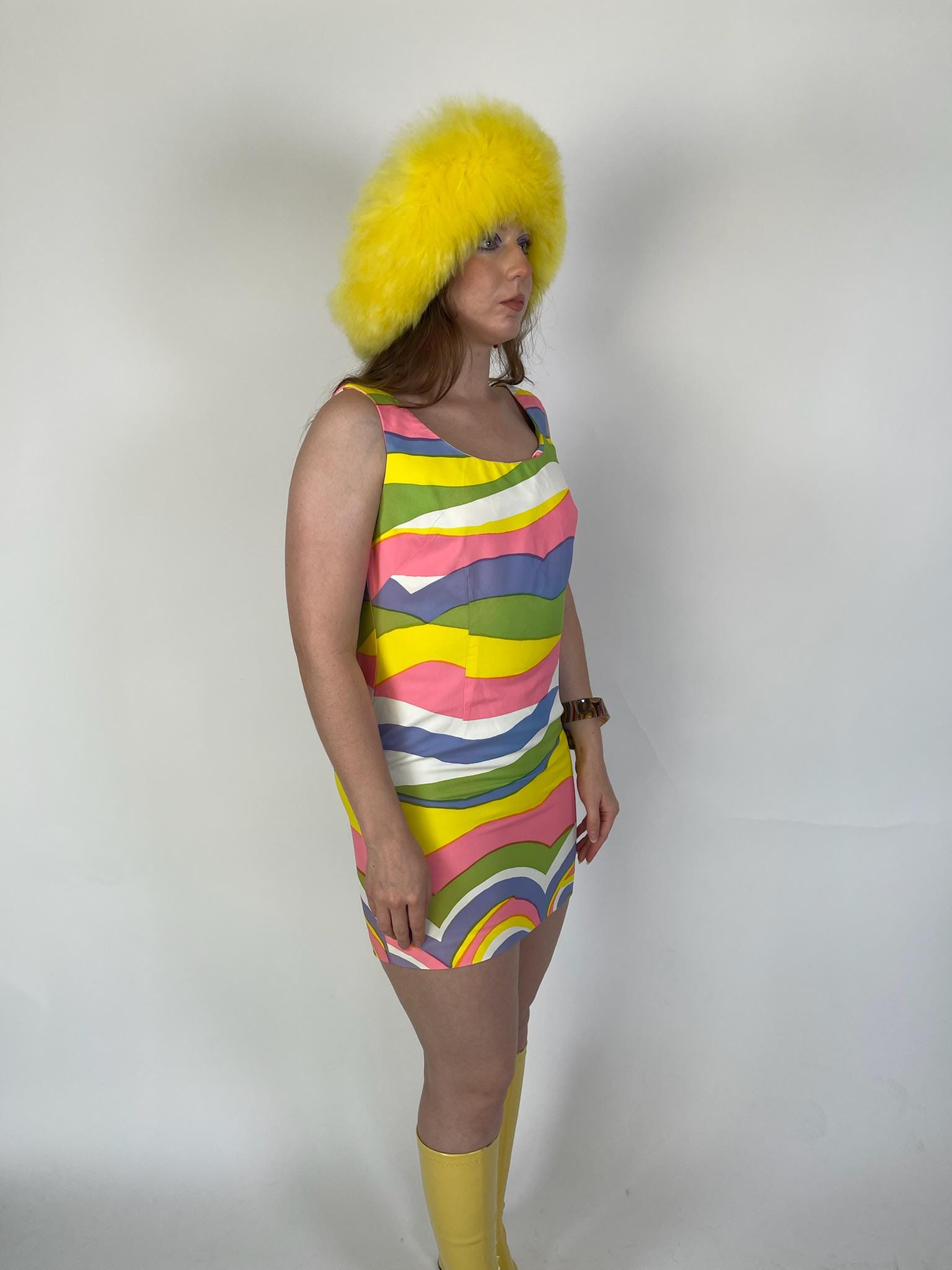 Vintage 60s "Loomtogs" Pastel Stripe Dress - Fits Size XS-S