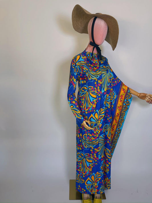 Vintage 60s 70s One Sleeve Kaftan - Fits Most Sizes