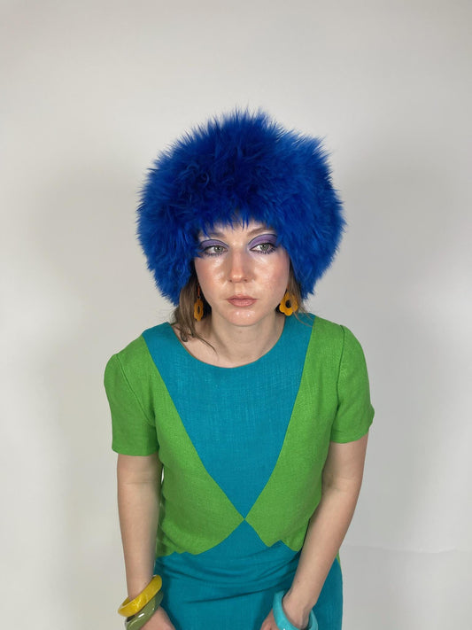 Baby Alpaca Hat - Cookie Monster Blue
