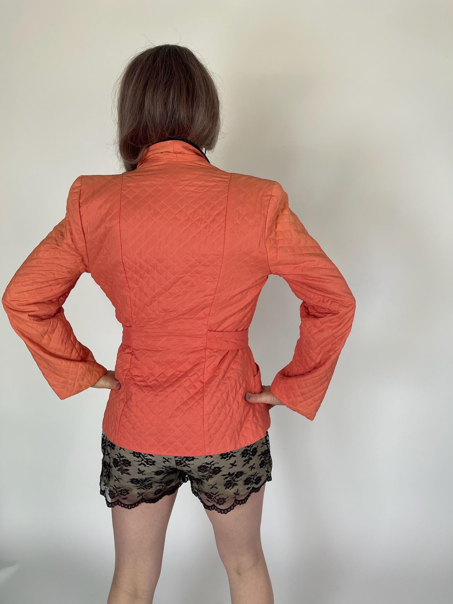 Vintage 40s 50s Pink Quilted Smoking Jacket - Fits Size XS-M