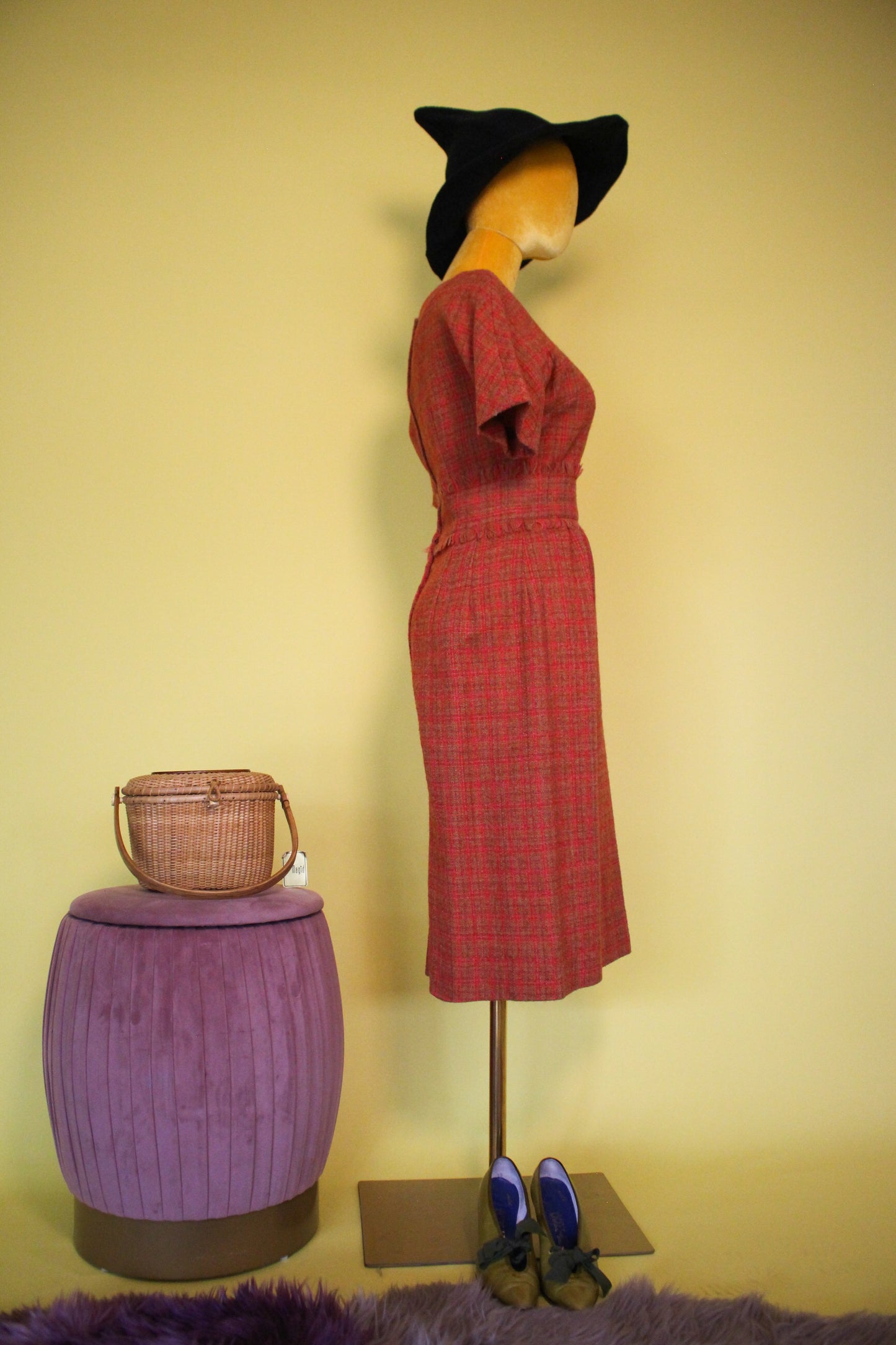 Vintage 50s 60s "Betty Barclay" Scarecrow Style Dress Best Fits XS-S